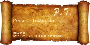 Ponert Teobalda névjegykártya